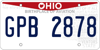 OH license plate GPB2878