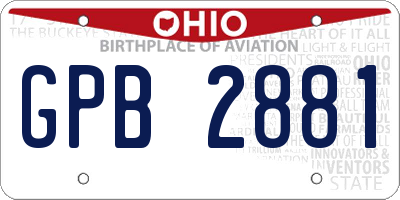 OH license plate GPB2881