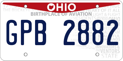 OH license plate GPB2882