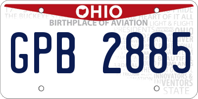 OH license plate GPB2885
