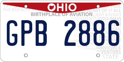 OH license plate GPB2886