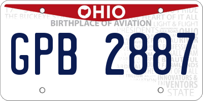 OH license plate GPB2887
