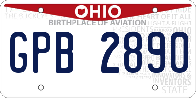 OH license plate GPB2890