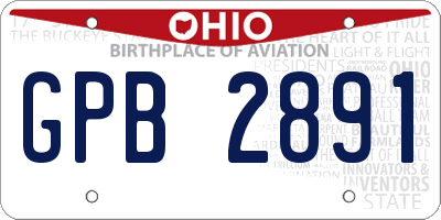 OH license plate GPB2891