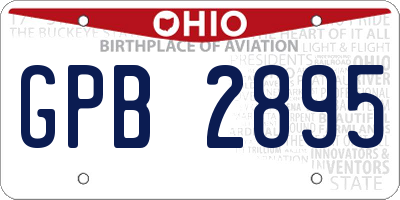 OH license plate GPB2895