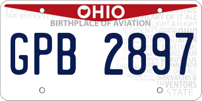 OH license plate GPB2897