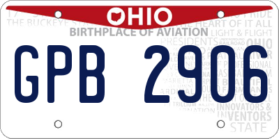 OH license plate GPB2906