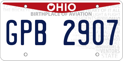 OH license plate GPB2907