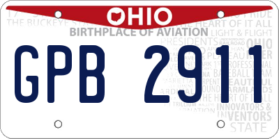 OH license plate GPB2911