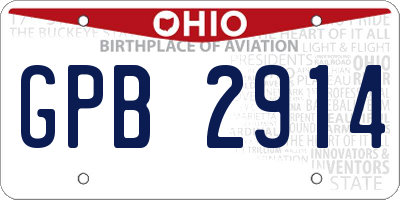 OH license plate GPB2914