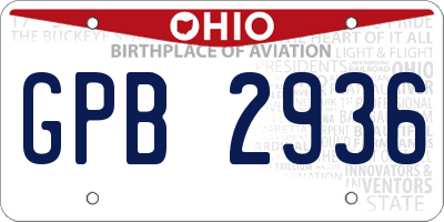 OH license plate GPB2936