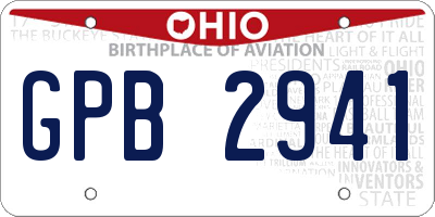 OH license plate GPB2941