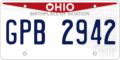OH license plate GPB2942