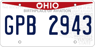 OH license plate GPB2943