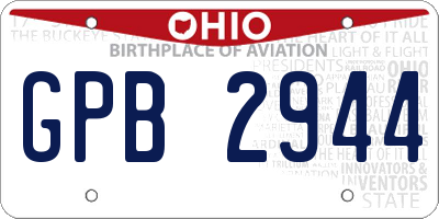 OH license plate GPB2944