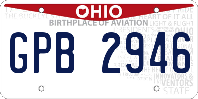 OH license plate GPB2946