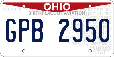 OH license plate GPB2950