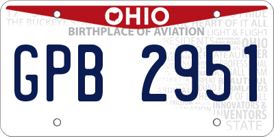 OH license plate GPB2951
