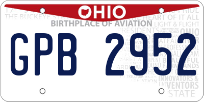 OH license plate GPB2952