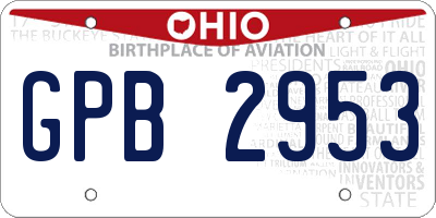 OH license plate GPB2953