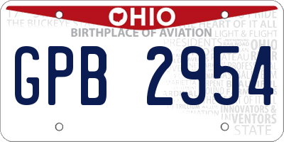 OH license plate GPB2954