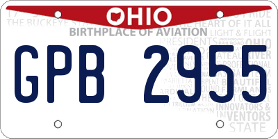 OH license plate GPB2955