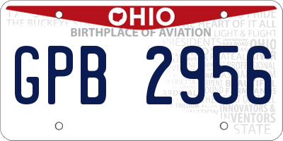 OH license plate GPB2956