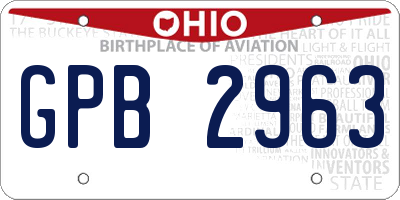 OH license plate GPB2963