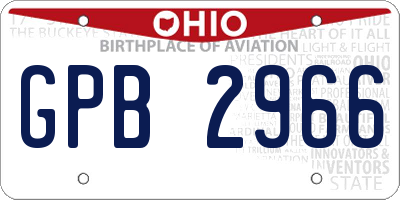 OH license plate GPB2966