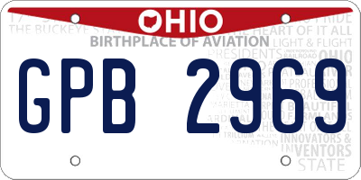 OH license plate GPB2969