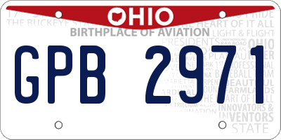OH license plate GPB2971