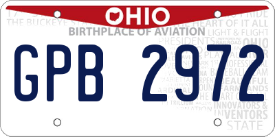 OH license plate GPB2972