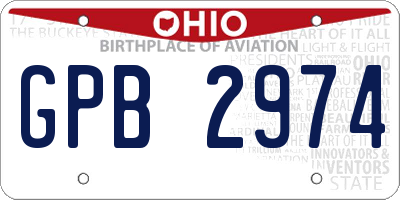 OH license plate GPB2974