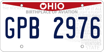 OH license plate GPB2976