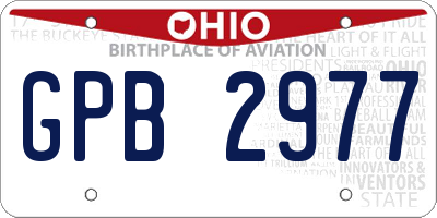 OH license plate GPB2977