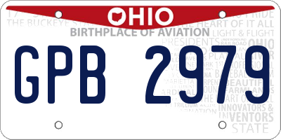 OH license plate GPB2979