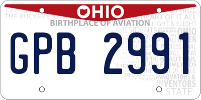 OH license plate GPB2991