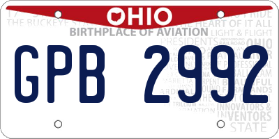 OH license plate GPB2992