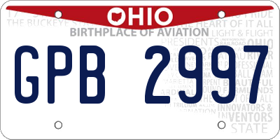 OH license plate GPB2997
