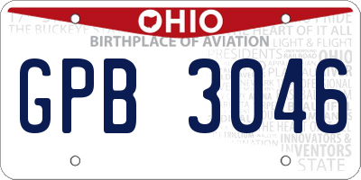 OH license plate GPB3046