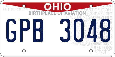 OH license plate GPB3048