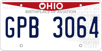 OH license plate GPB3064