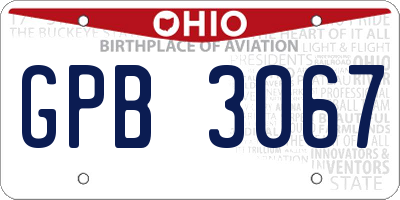 OH license plate GPB3067