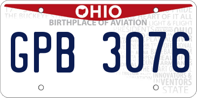 OH license plate GPB3076
