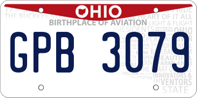 OH license plate GPB3079