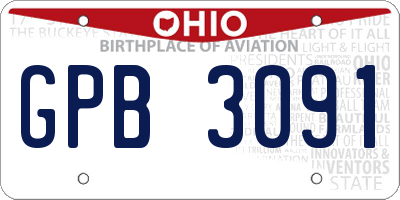 OH license plate GPB3091