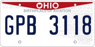 OH license plate GPB3118