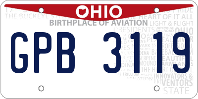 OH license plate GPB3119