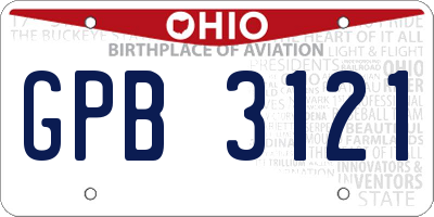 OH license plate GPB3121