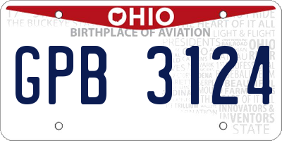 OH license plate GPB3124